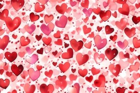 创意多彩爱心抽象油彩绘画背景