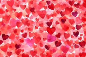 创意多彩爱心抽象油彩绘画背景