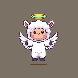 可爱小绵羊卡通矢量儿童插画