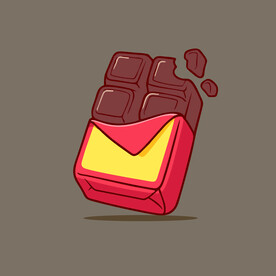 可爱方格巧克力卡通矢量儿童插画