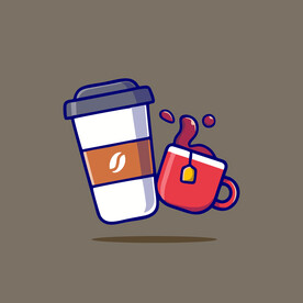 可爱咖啡杯卡通矢量儿童插画