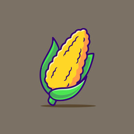 可爱玉米卡通矢量儿童插画