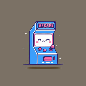 可爱街机卡通矢量儿童插画