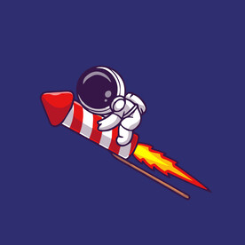 可爱宇航员卡通矢量儿童插画