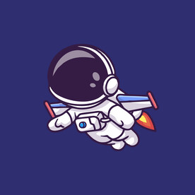 可爱宇航员卡通矢量儿童插画