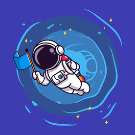 可爱宇航员卡通矢量儿童插画