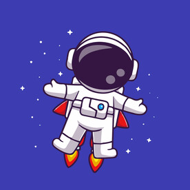 可爱宇航员卡通矢量儿童插画