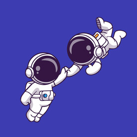 可爱宇航员卡通矢量儿童插画