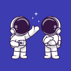 可爱宇航员卡通矢量儿童插画