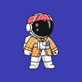 可爱宇航员卡通矢量儿童插画