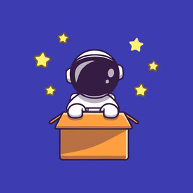 可爱宇航员卡通矢量儿童插画