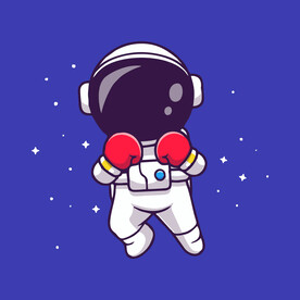 可爱宇航员卡通矢量儿童插画