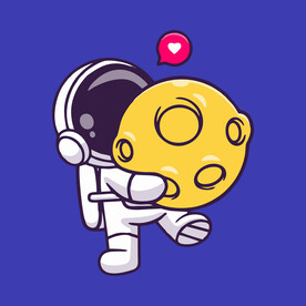 可爱宇航员卡通矢量儿童插画