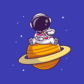 可爱宇航员卡通矢量儿童插画