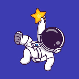 可爱宇航员卡通矢量儿童插画