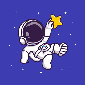 可爱宇航员卡通矢量儿童插画