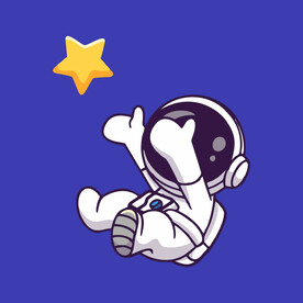 可爱宇航员卡通矢量儿童插画