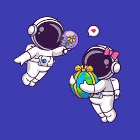 可爱宇航员卡通矢量儿童插画