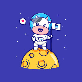 可爱宇航员卡通矢量儿童插画