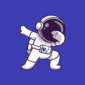 可爱宇航员卡通矢量儿童插画