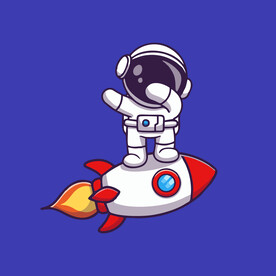 可爱宇航员卡通矢量儿童插画