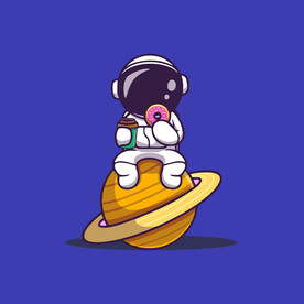 可爱宇航员卡通矢量儿童插画