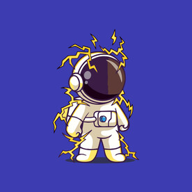 可爱宇航员卡通矢量儿童插画