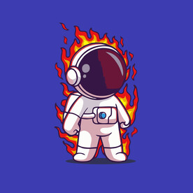 可爱宇航员卡通矢量儿童插画