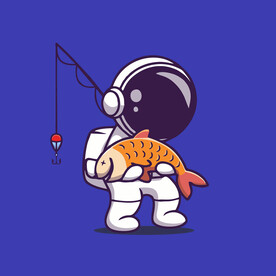 可爱宇航员卡通矢量儿童插画