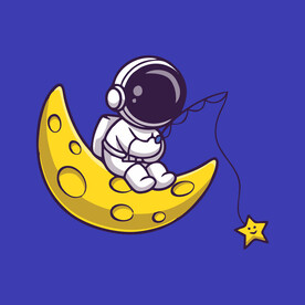 可爱宇航员卡通矢量儿童插画