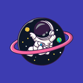 可爱宇航员卡通矢量儿童插画