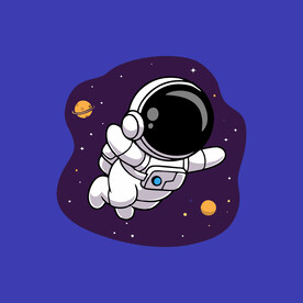 可爱宇航员卡通矢量儿童插画