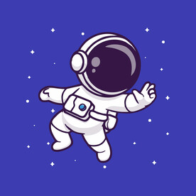 可爱宇航员卡通矢量儿童插画