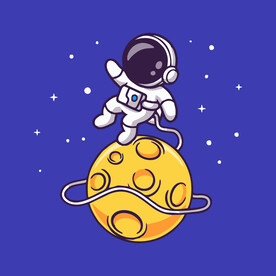 可爱宇航员卡通矢量儿童插画