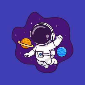 可爱宇航员卡通矢量儿童插画