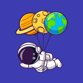 可爱宇航员卡通矢量儿童插画