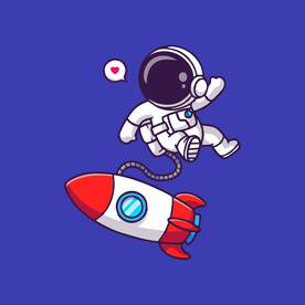 可爱宇航员卡通矢量儿童插画