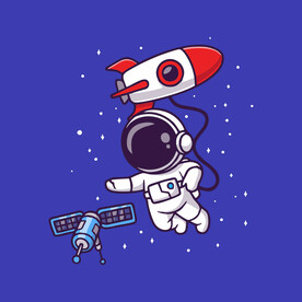 可爱宇航员卡通矢量儿童插画