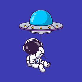 可爱宇航员卡通矢量儿童插画