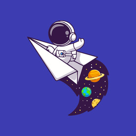 可爱宇航员卡通矢量儿童插画