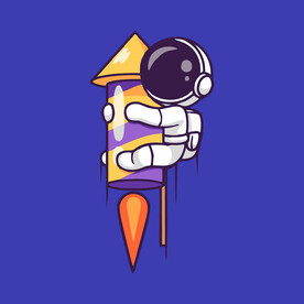 可爱宇航员卡通矢量儿童插画