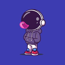 可爱宇航员卡通矢量儿童插画