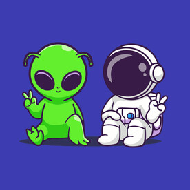 可爱外星人卡通矢量儿童插画