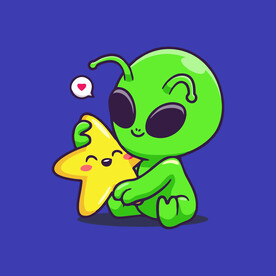 可爱外星人卡通矢量儿童插画