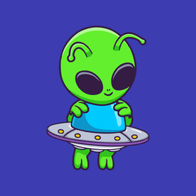 可爱外星人卡通矢量儿童插画