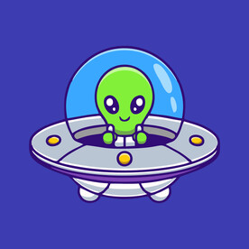 可爱外星人卡通矢量儿童插画