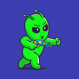 可爱外星人卡通矢量儿童插画