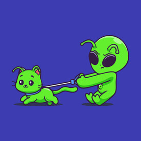 可爱外星人卡通矢量儿童插画