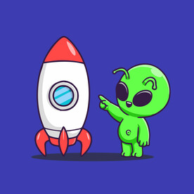 可爱外星人卡通矢量儿童插画