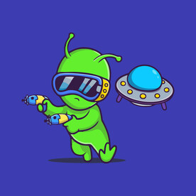 可爱外星人卡通矢量儿童插画